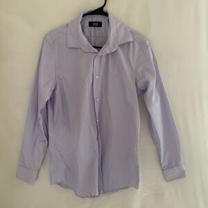 Cavalli Class Dress Shirt  39/15 M Lavender Purple Long Sleeve Cotton Logo Italy